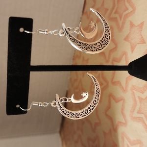 Star and Moon Earrings, NWT